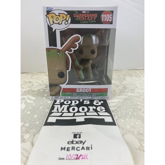 Funko Pop! Marvel Studio: Holiday Groot 1105 Vinyl Figure New With Box Defects - Picture 1 of 12